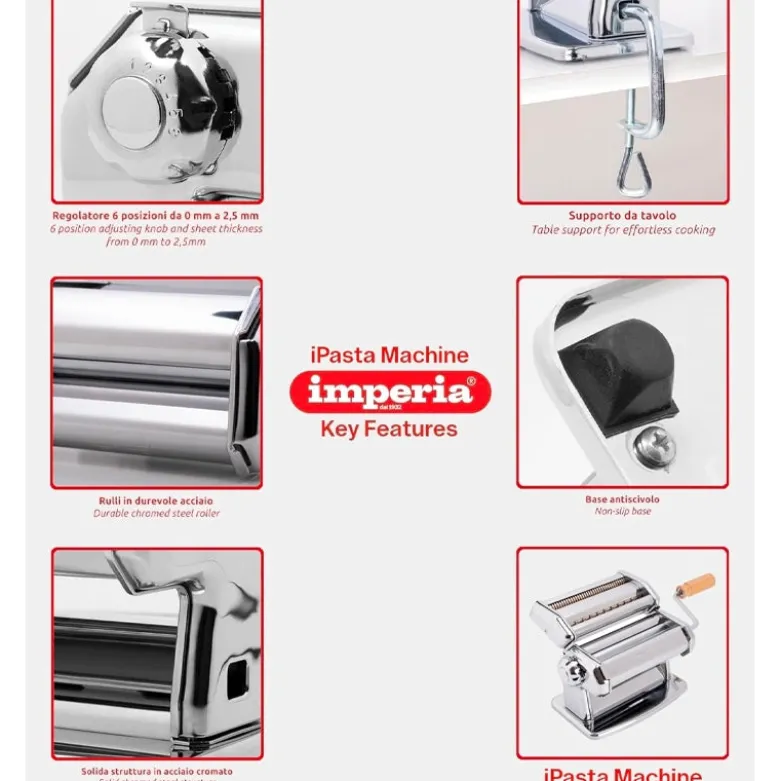 Imperia IPasta La Classica Macchina per la Pasta In Acciaio