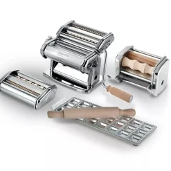 Imperia La Fabbrica Della Pasta Macchina per la Pasta In Acciaio Con Accessori - Set 3 Pz
