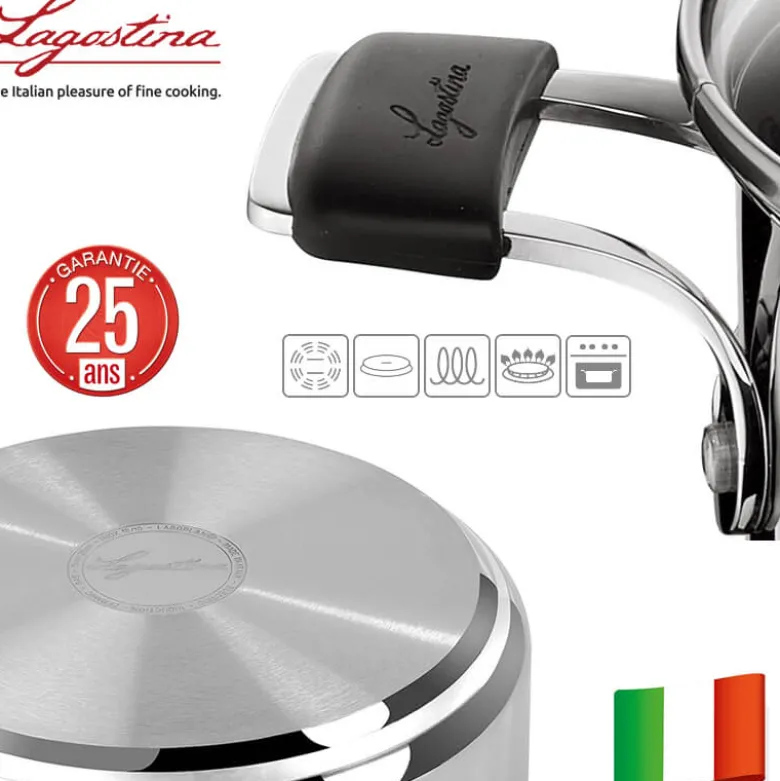 Lagostina Tempra Set Pentole In Acciaio Inox - Set 6 Pz