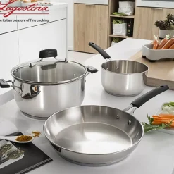 Lagostina Tempra Set Pentole In Acciaio Inox - Set 9 Pz