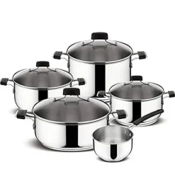 Lagostina Tempra Set Pentole In Acciaio Inox - Set 9 Pz