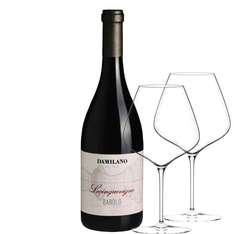 Lecinquevigne Barolo DOCG 2019 Damilano Azienda Agricola - Set 2 Calici Italesse Masterclass 90 cl