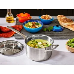 Le Creuset Acciaio Inox Casseruola Con Manico Lungo e Maniglia In Acciaio Inox