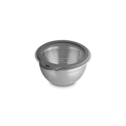 Le Creuset Acciaio Inox Ciotola per Impasto In Acciaio Inox Con Coperchio in Vetro e Bordo In Silicone