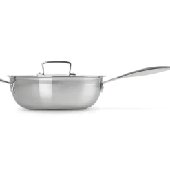 Le Creuset Acciaio Inox Padella Dello Chef Padella Alta Svasata Antiaderente Con Coperchio In Acciaio Inox