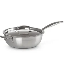 Le Creuset Acciaio Inox Padella Dello Chef Padella Alta Svasata Antiaderente Con Coperchio In Acciaio Inox