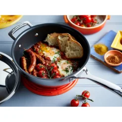 Le Creuset Acciaio Inox Padella Dello Chef Padella Alta Svasata Antiaderente Con Coperchio In Acciaio Inox