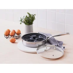 Le Creuset Acciaio Inox Padella Bassa Cuociuova Inserto Antiaderente In Acciaio Inox