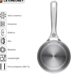 Le Creuset Casseruola Con Manico In Acciaio Inox Con Coperchio