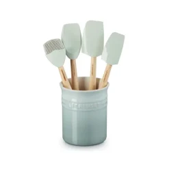 Le Creuset Craft Evolution Set Spatole Cucina In Silicone Con Contenitore In Gres Vetrificato Set 5 Pz