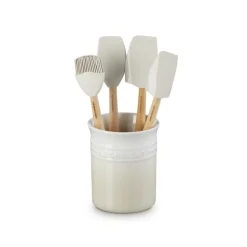 Le Creuset Craft Evolution Set Spatole Cucina In Silicone Con Contenitore In Gres Vetrificato Set 5 Pz