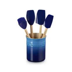 Le Creuset Craft Evolution Set Spatole Cucina In Silicone Con Contenitore In Gres Vetrificato Set 5 Pz