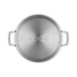 Le Creuset Essential Acciaio Inox Padella Alta Sautè Con Coperchio e Doppie Maniglie In Acciaio Inox