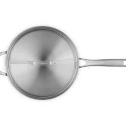 Le Creuset Essential Acciaio Inox Padella Alta Sautè Con Coperchio e Manico Lungo In Acciaio Inox