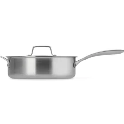 Le Creuset Essential Acciaio Inox Padella Alta Sautè Con Coperchio e Manico Lungo In Acciaio Inox