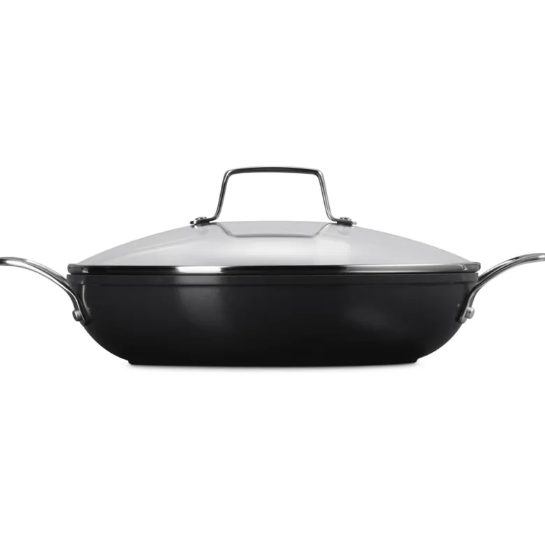 Le Creuset Essential Tegame Basso con Coperchio Antiaderente Con Rivestimento In Ceramica In Acciaio Inox