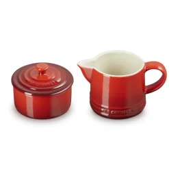 Le Creuset Evolution Set Latte & Zucchero Lattiera 30 cl con Barattolo Zucchero In Gres Vetrificato Set 2 Pz