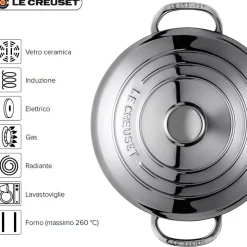 Le Creuset Inox Evolution Casseruola Alta In Acciaio Inox Con Coperchio