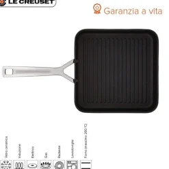 Le Creuset Les Forgées Bistecchiera Quadrata In Alluminio Antiaderente