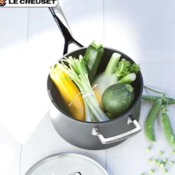 Le Creuset Les Forgées Casseruola Con Manico Antiaderente In Alluminio Con Manico e Coperchio