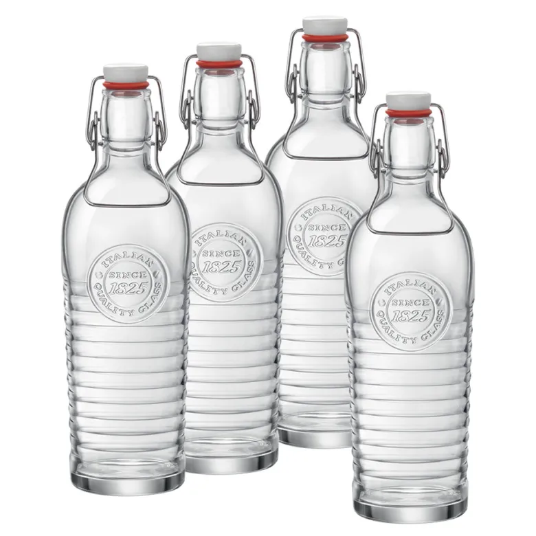 1.2 Litri - Bormioli Rocco Officina 1825 Bottiglia in Vetro - Set 4 Pezzi