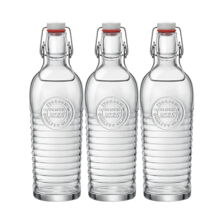 1.2 Litri - Bormioli Rocco Officina 1825 Bottiglia in Vetro - Set 3 Pezzi