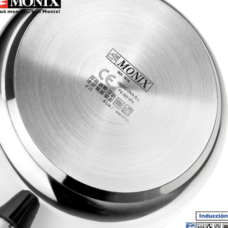 6 Litri - Monix Quick Pentola A Pressione In Acciaio Inox