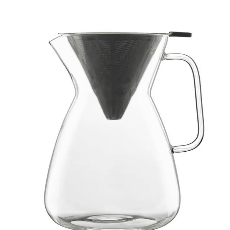 1 Litro - Bormioli Luigi Thermic Glass Caffettiera Con Filtro in Vetro Borosilicato