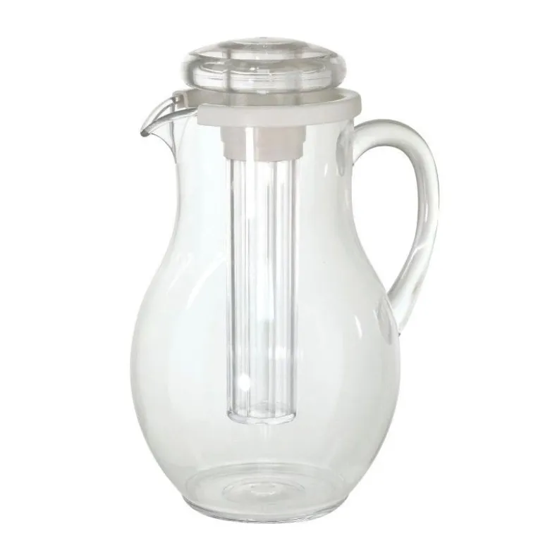 3 Lt - Ilsa Crystal Gemma Caraffa In MS Con Tappo E Rinfrescatore In Policarbonato