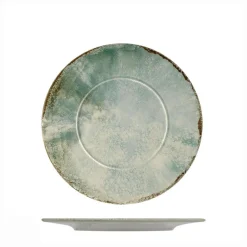 Mesa Ceramics Matcha Piatto Piano Con Falda Decorato In Gres porcellanato Set 6 Pz