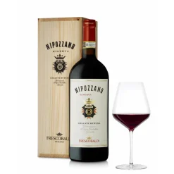 Nipozzano Chianti Rufina DOCG Riserva 2020 Magnum In Cassetta Legno Con 12 Calici 82 cl Stolzle Lausitz Starlight