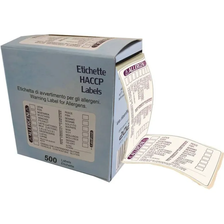 Paderno Etichetta Adesiva Per Allergeni Rotolo - Set 500 Pz