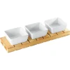 Paderno Happy Hour Coppette per Aperitivo Quadrate Con Supporto In Legno - Set 4 Pz