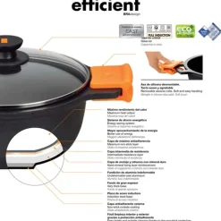 Pintinox Efficient Casseruola Bassa In Alluminio Pressofuso