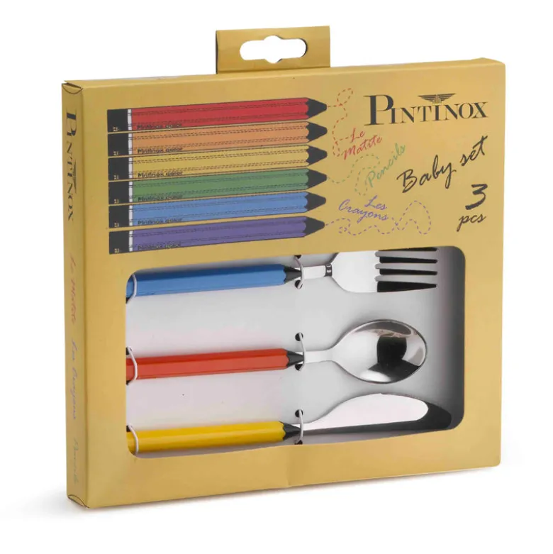 Pintinox Matite Posate Per Bambini In Acciaio Inox - Set 3 Pz