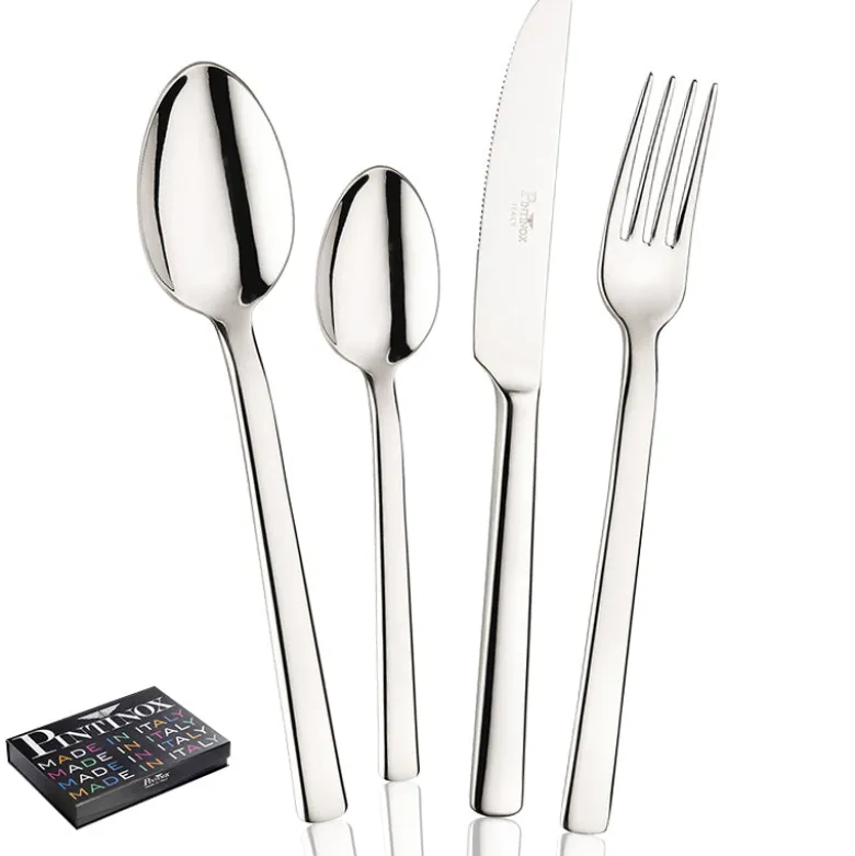 Pintinox Millenium Servizio Posate In Acciaio Inox - Set 75 Pz
