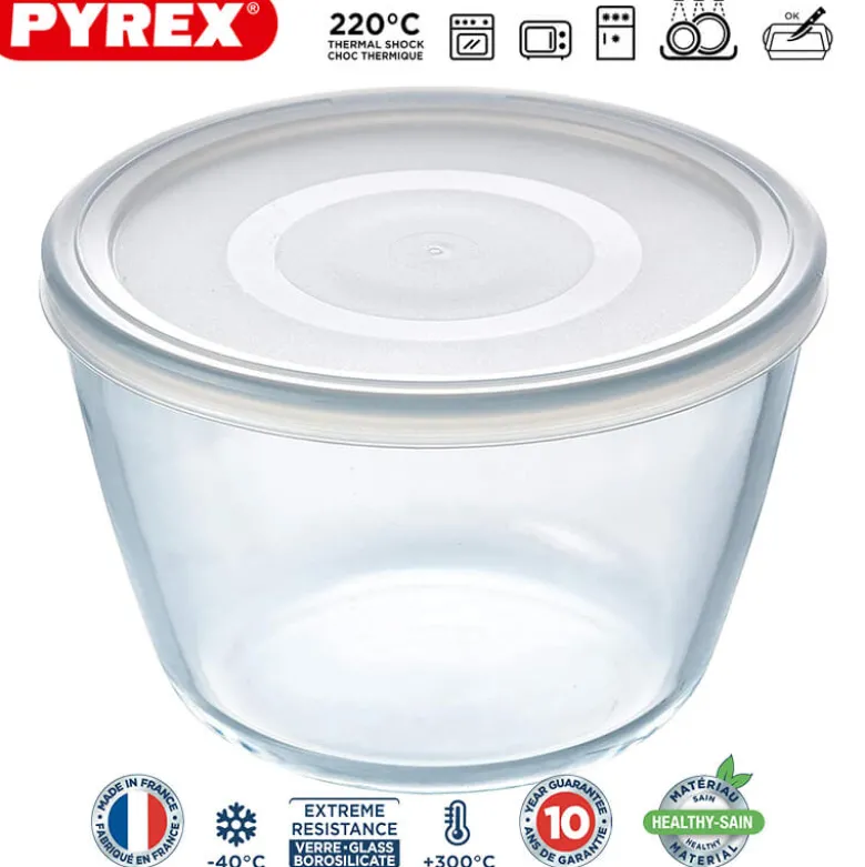 Pyrex Cook & Freeze Contenitore Per Alimenti Rotondo In Vetro Borosilicato
