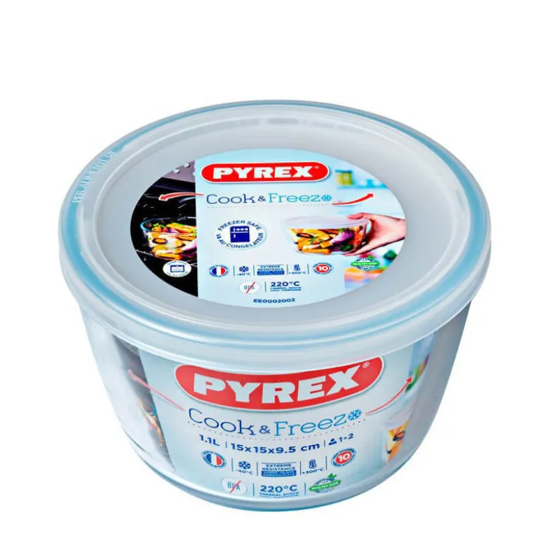 Pyrex Cook & Freeze Contenitore Per Alimenti Rotondo In Vetro Borosilicato