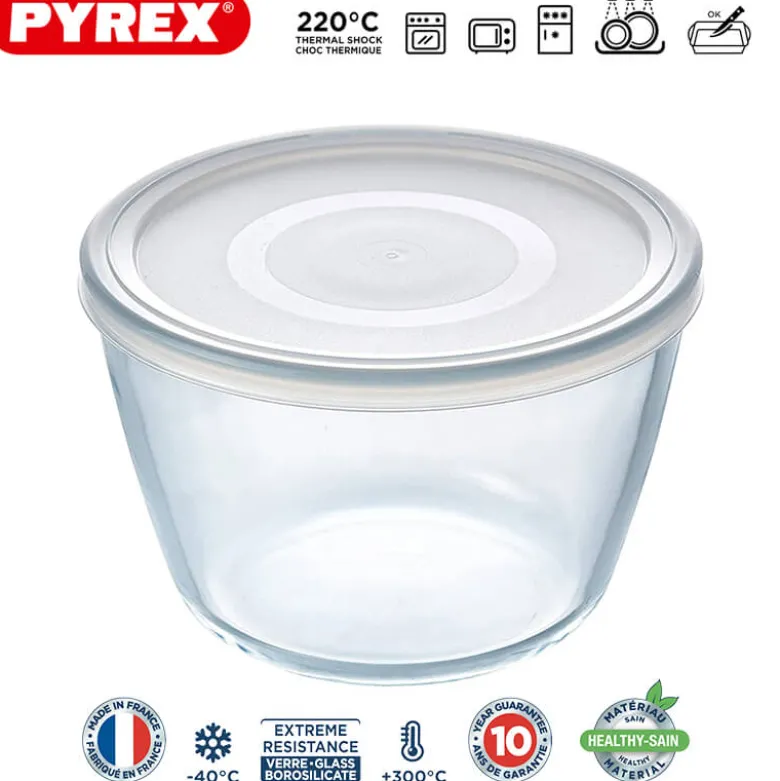 Pyrex Cook & Freeze Contenitore Per Alimenti Rotondo In Vetro Borosilicato