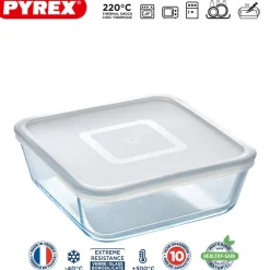 Pyrex Cook & Freeze Contenitore Per Alimenti Quadrato In Vetro Borosilicato