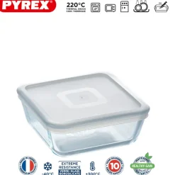Pyrex Cook & Freeze Contenitore Per Alimenti Quadrato In Vetro Borosilicato