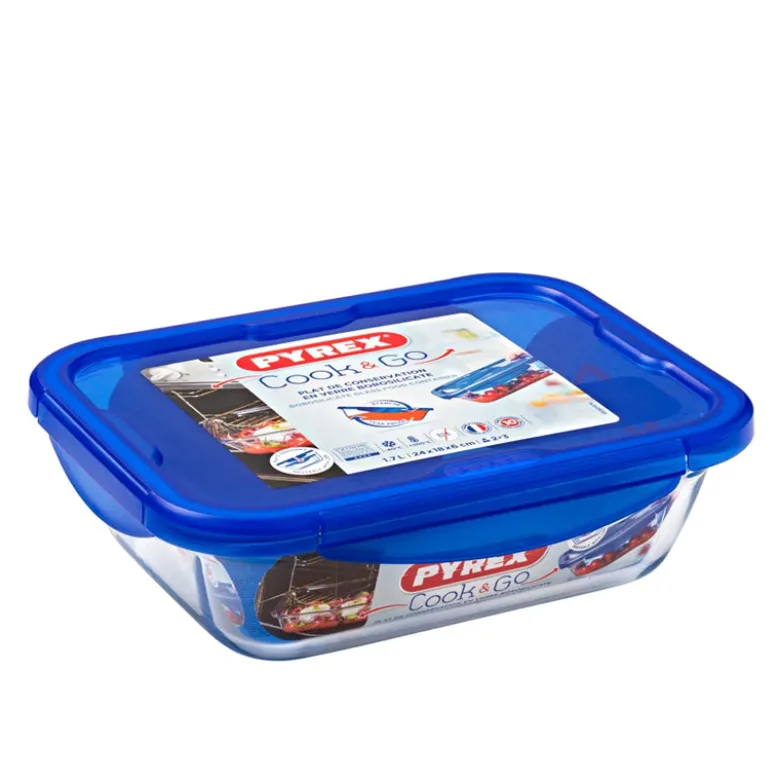 Pyrex Cook & Go Contenitore Per Alimenti Ermetico Rettangolare In Vetro Borosilicato