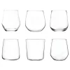 RCR Cristalleria Italiana Mosaic Bicchieri Acqua Lisci Assortiti In Vetro - Set 6 Pz