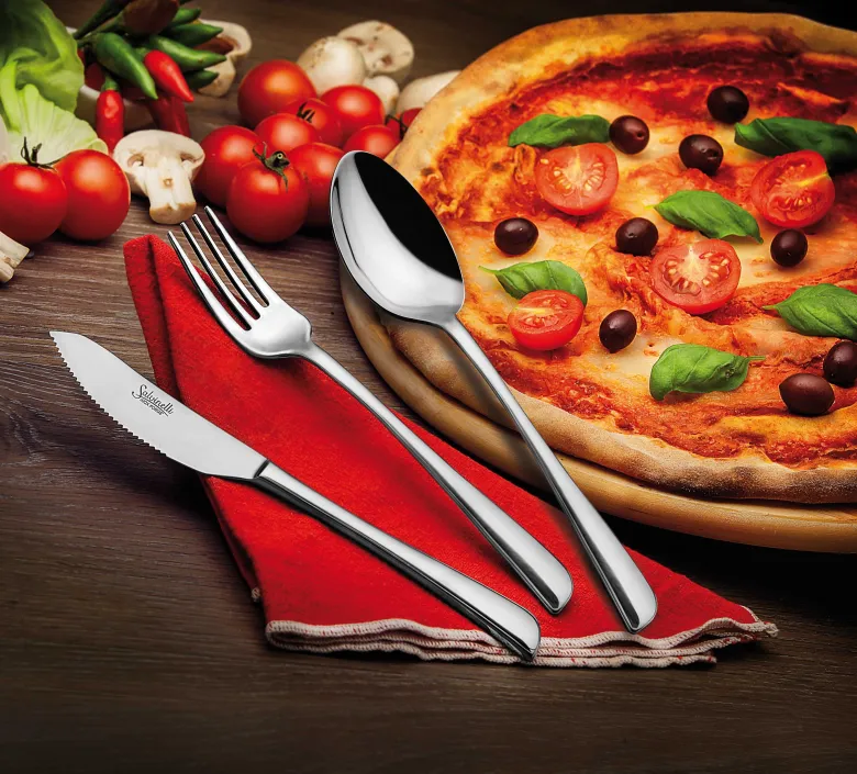 Salvinelli Perpizza Coltello Tavola In Acciaio Inox - Set 12 Pz