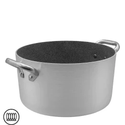 SharkSkin Casseruola Alta In Alluminio Antiaderente Induzione Con 2 Maniglie Acciaio Inox