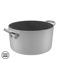 SharkSkin Casseruola Alta In Alluminio Antiaderente Induzione Con 2 Maniglie Acciaio Inox