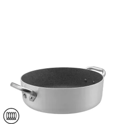 SharkSkin Casseruola Bassa In Alluminio Antiaderente Induzione Con 2 Maniglie Acciaio Inox