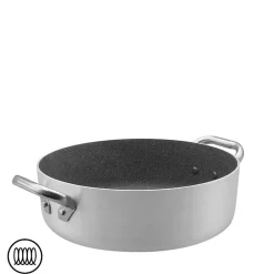 SharkSkin Casseruola Bassa In Alluminio Antiaderente Induzione Con 2 Maniglie Acciaio Inox