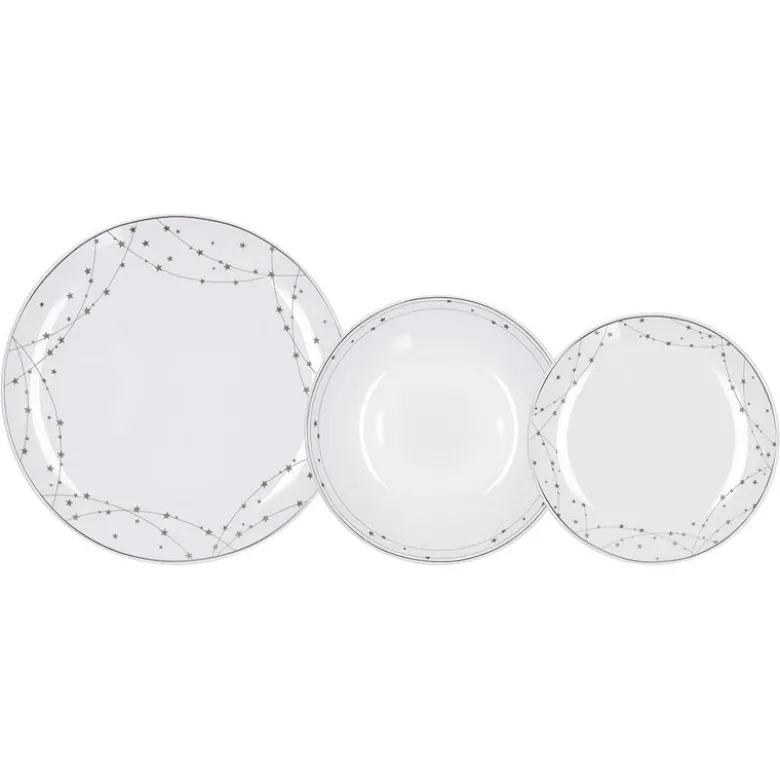 Tognana Madison Silverlight Servizio Piatti In Porcellana - Set 18 Pz