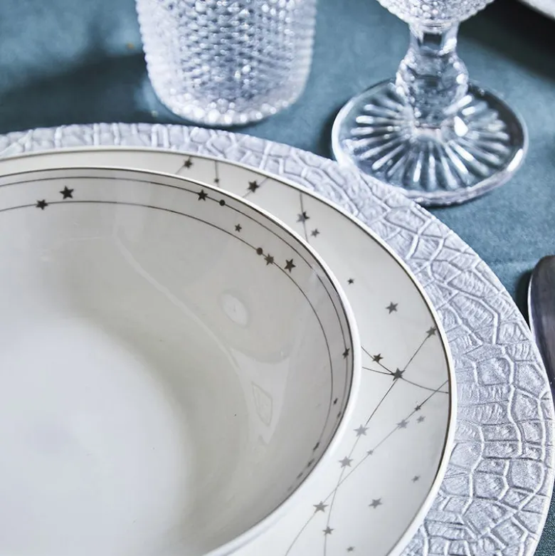 Tognana Madison Silverlight Servizio Piatti In Porcellana - Set 18 Pz